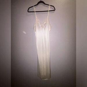 80s Avon Fashion Lingerie Long Lace Slip Dress Small